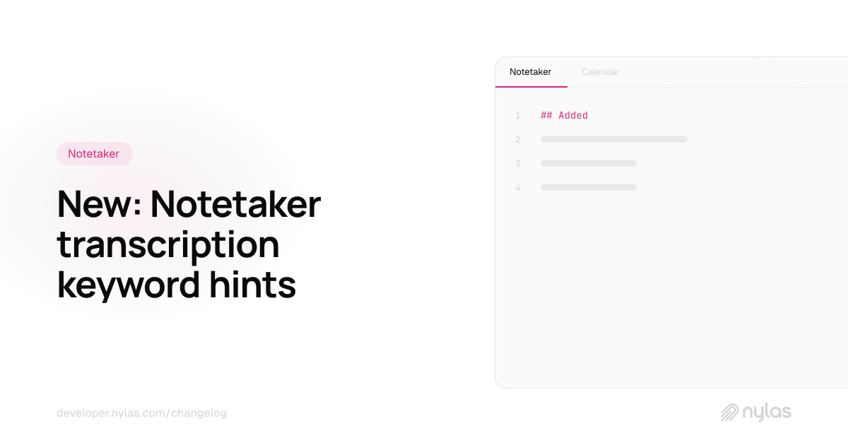 Notetaker keyword hints